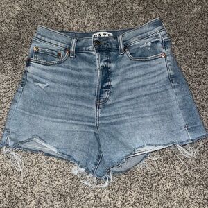 Casual Blue Distressed Jean Shorts